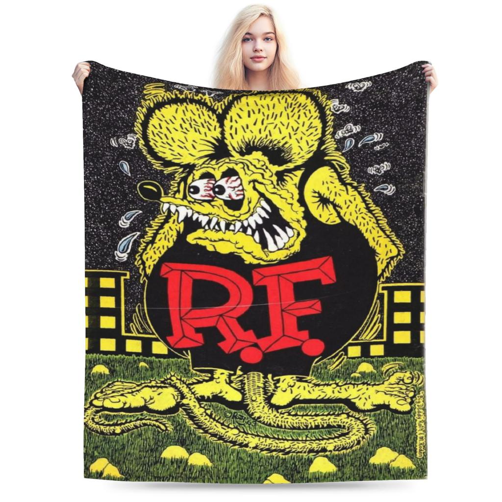 Comfort Rat Fink Blanket Merch Bed Decorative Throw Blanket Soft Fleece for Bedroom