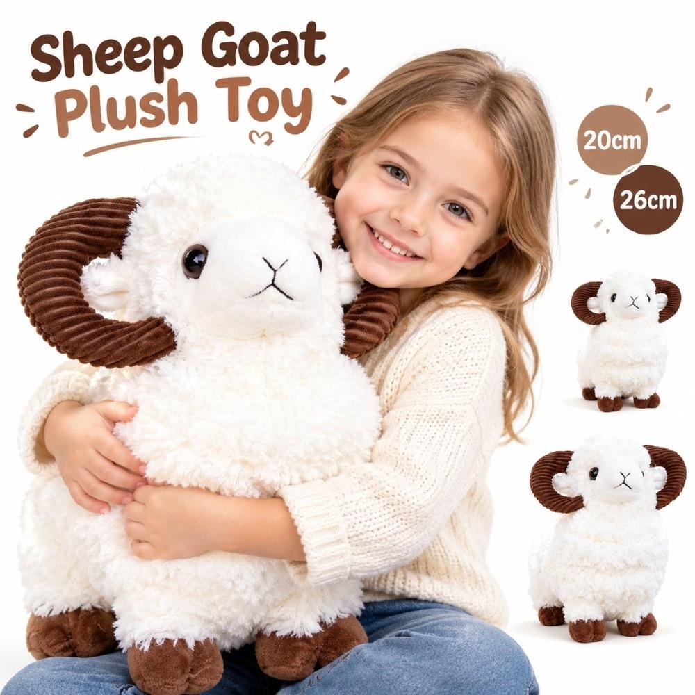 Soft Plush Goat Stuffed Animal Fluffy Fur Lamb Plush Doll Gifts Year of the Sheep Mascot Kids