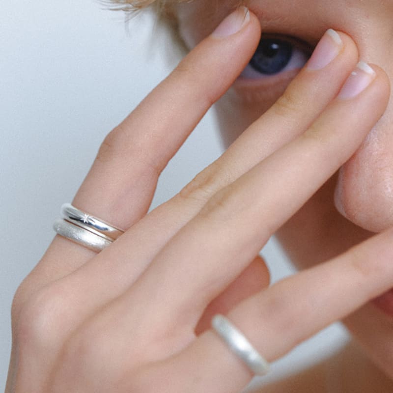 leeENoir Snowflake Texture Ring