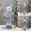 Christmas New Product: Blue Cloth Art Retractable Christmas Figurine Old Man Snowman Reindeer Festival Decoration Ornaments