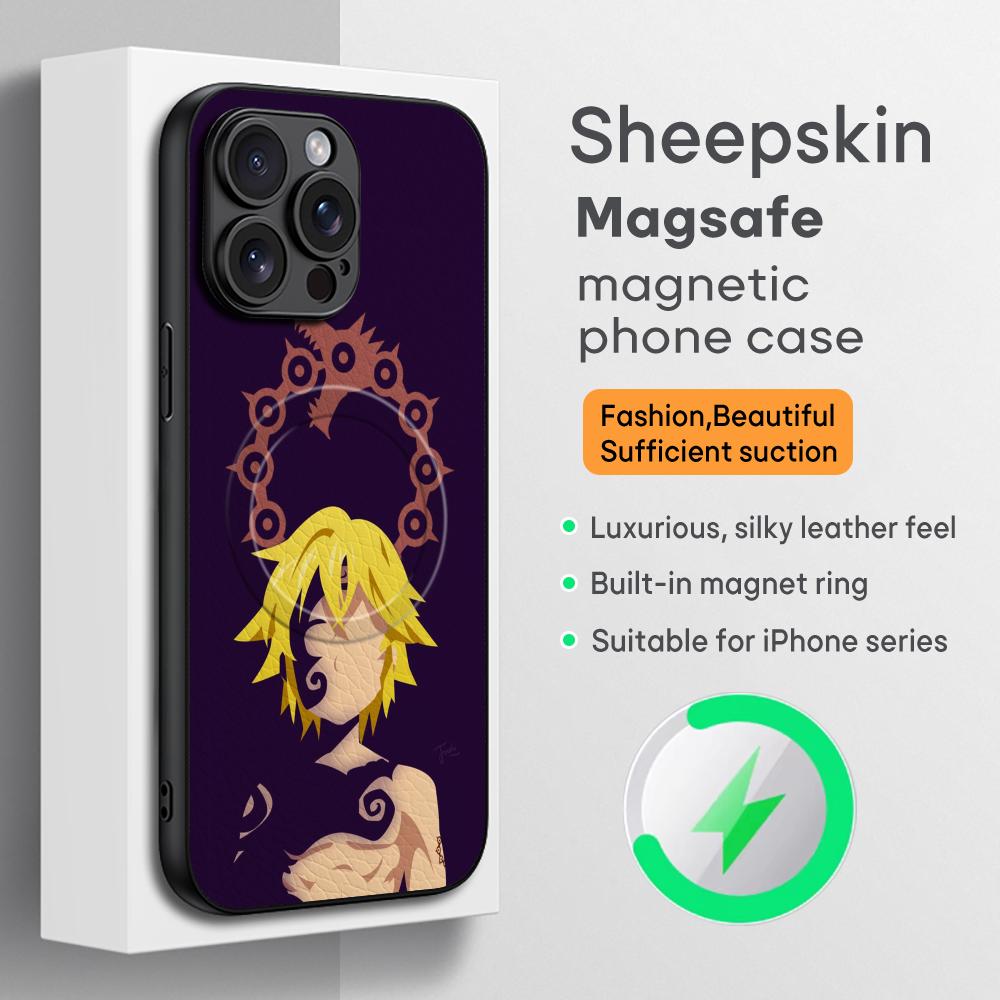 Meliodas The Seven Deadly Sins Poster Phone Case For iPhone 17 16 15 14 13 12 11 Plus Pro Max High-end Luxury Magsafe Sheepskin