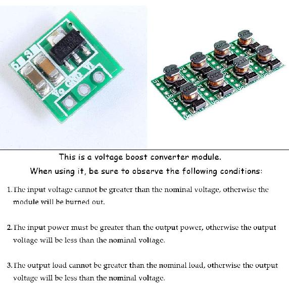 1.5V 1.8V 2.5V 3V 3.3V 3.7V 4.2V to 5V DC-DC Step Up Power Module Voltage Boost Converter Board 0.9-5V to 5V 5PCS