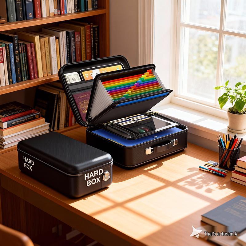 Portable Waterproof Fireproof Hard Shell Document Storage Box