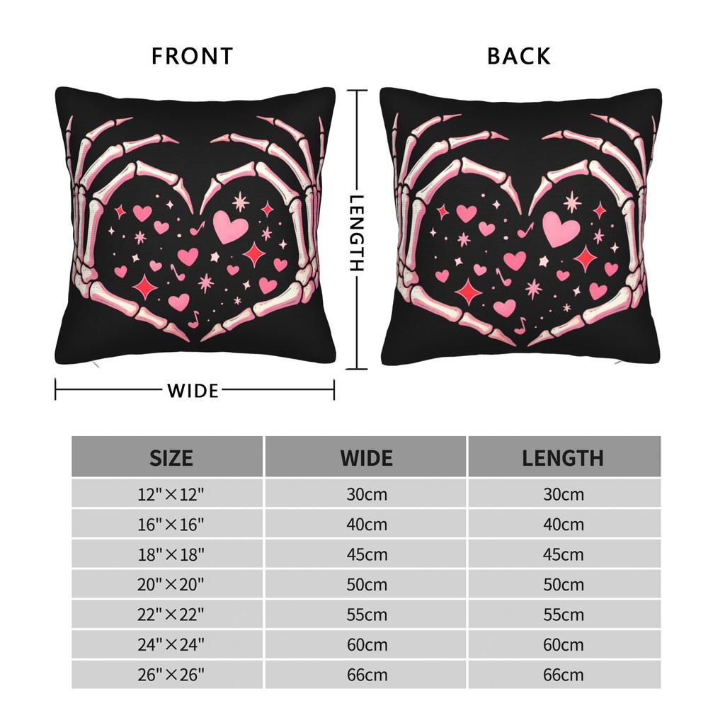 Pillow Case Valentines Day Skeleton Hand Heart Soft Pillow Cover For Wedding Party Home Decor Funny Pillowcases