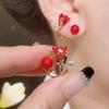 2025 Trendy Elegant Red Flower Double-Sided Stud Earrings for Women