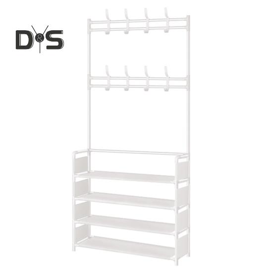 Multi-Layer Shoe Rack Doorway Clothes Hanger High Stability Simple Installation Shoes Shelf Floor-Standing Storage Rack
