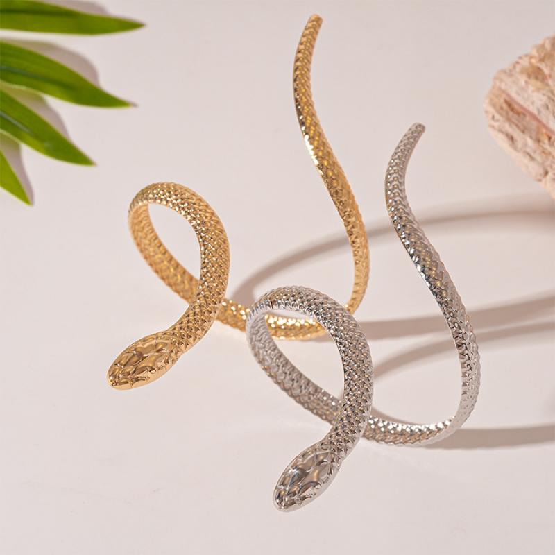 Pulsera Hiphop Punk Forma de Serpiente para Mujeres Hombres Vintage Apertura Retorcida Anillos de Pulsera Conjunto de Joyería con Colgante Statement Y2K
