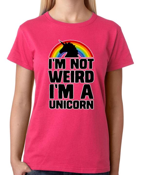 I m Not Weird I m A Unicorn T-Shirt Ladies Top XL
