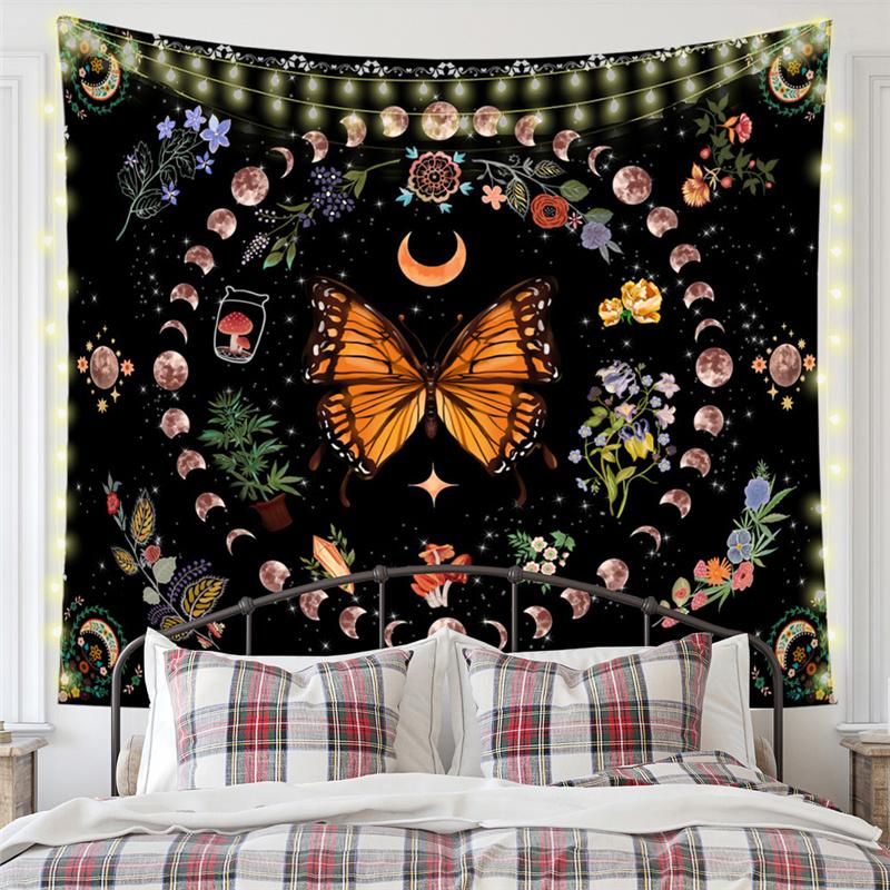 Nordic Nature Forest Landscape Mew Tapestry Background Cloth  HD Hanging Cloth Tapestry Home Decor