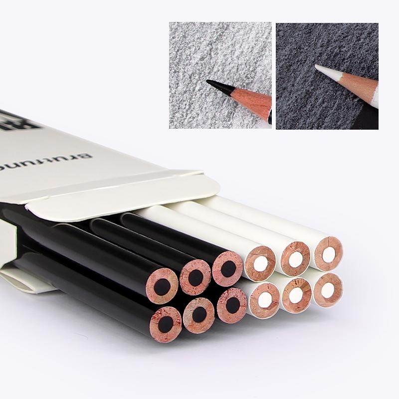 Brutfuner 12 pezzi/set Matita a carboncino per schizzi in bianco e nero Evidenzia Matita standard per schizzi Disegno Matite Set Forniture per pittura artistica