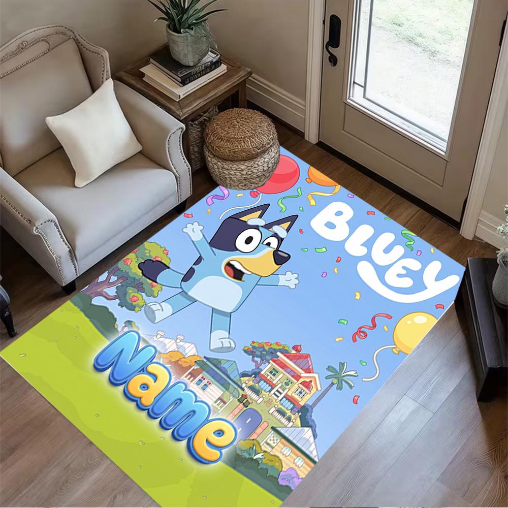 Beach Friends Adventure Personalized Text Floor Mat Perfect for Living Rooms Dormitory Game Room Balcony Anti-slip Rug Anime Office Decor