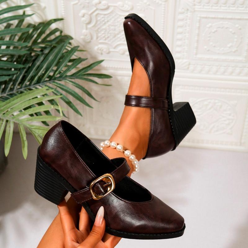 Fashion Ladies Shoes 2025 Brand Buckle Strap Women's High Heels Fashion Shallow Office and Career New Plus Size Best Seller Heels Women