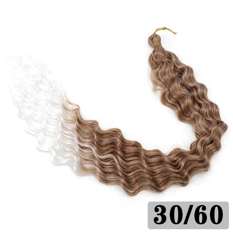 30Inch Syntheitc Pre Stretched Long Deep Wave Curly Braiding Hair Extensions Ocean Wave Crochet Hair for Women