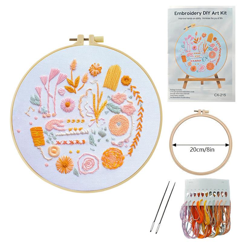 1set Beginner Embroidery Kit with English Stitch Instructions - Perfect Gift for Friends and Family
