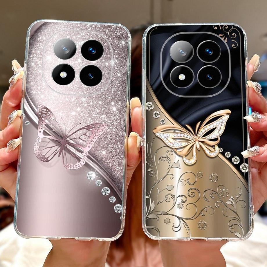 For Xiaomi Redmi Note 14 Pro+ 14Pro Note14 4G 5G Phone Case Back Cover Girly Fashion Flower Butterfly Paintong Soft TPU Fundas