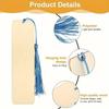 50pcs Wooden Blank Bookmarks DIY Wooden Craft Bookmarks Wooden Laser-cut Wooden Pendants Wooden Square Tags Tassel Color Random