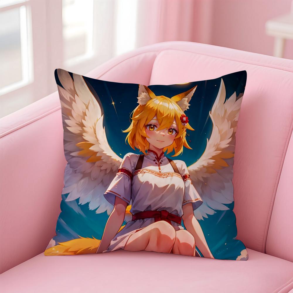 Healing Animation The Helpful Fox SenkosanAnime Cushion Cover Pillow Case Soft Skin Friendly Fabric  Concealed Zipper