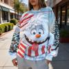 Women's Trendy Christmas Print Crewneck Sweatshirt Lightweight Casual Holiday Pullover