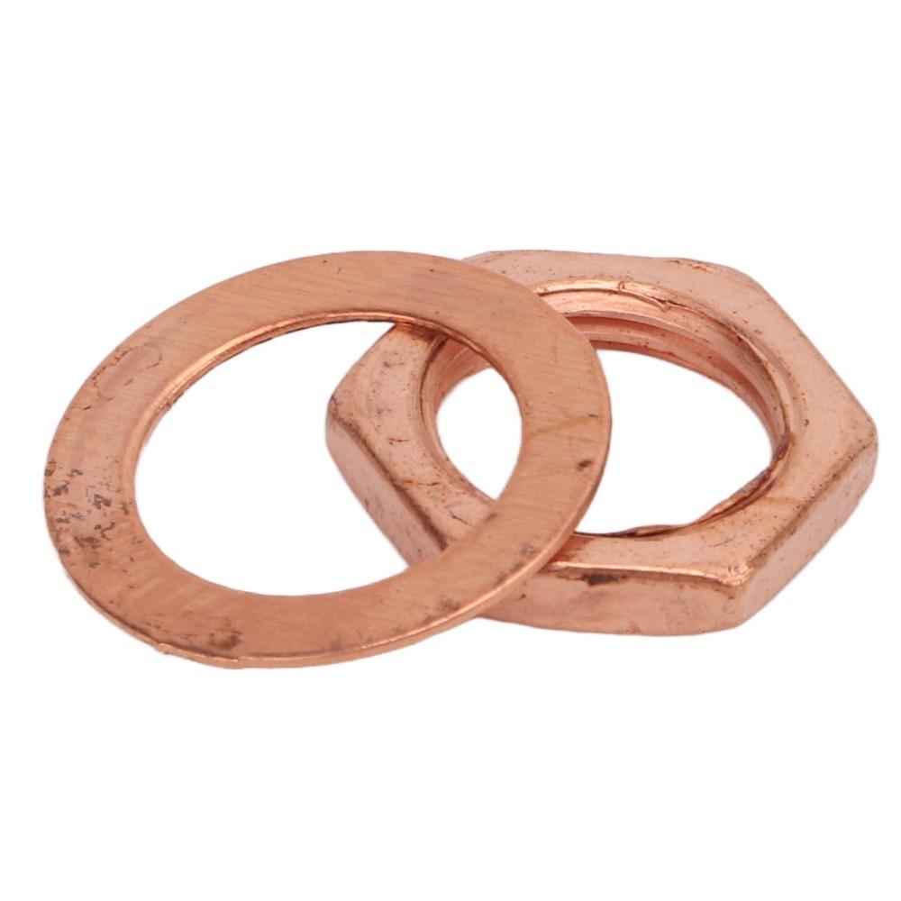 14Sets M9 Nut Washer Kit Red Copper And Bronze Guitar Jack Nut Washer For Guitar