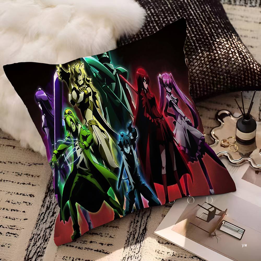 A-Akame Ga Kill Anime Cushion Cover Car Throw Pillow Case For Sofa Car Christmas Gift 40x40cm 45x45cm