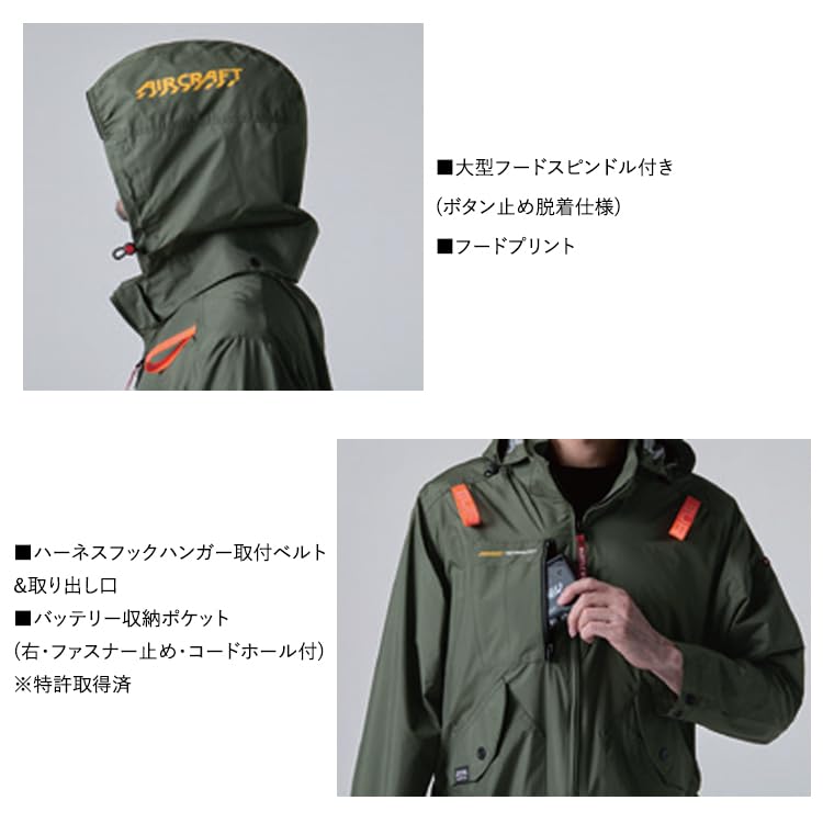 BURTLE Aircraft Long Sleeve Blouson AC2071 AIRCRAFT XL 35 Black (without fan)