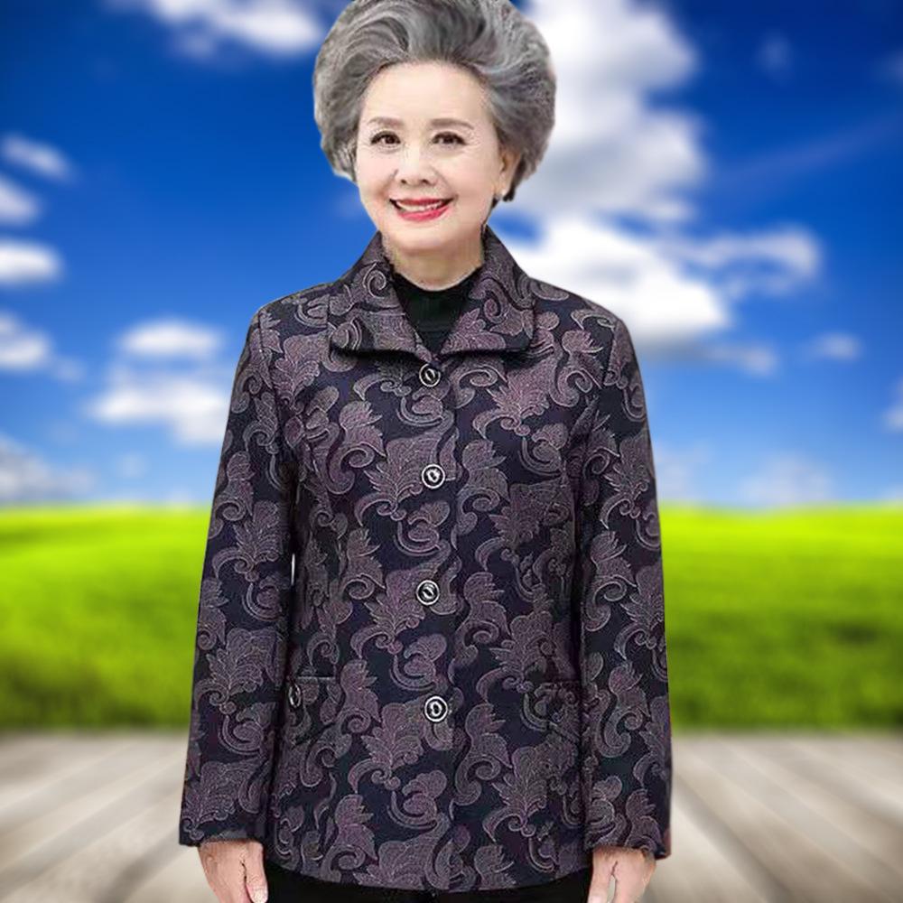Grandma Style Lightweight Spring Jacket for Women, Ages 60-80 – Perfect for Middle-Aged To Elderly Fashionable Autumn Tops.