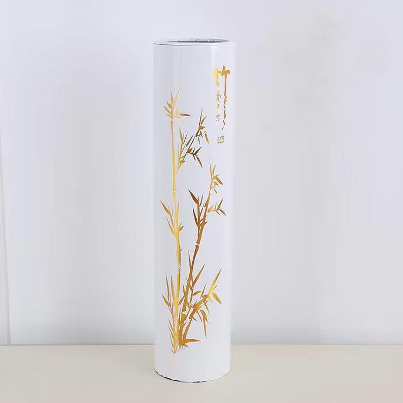Large Floor-Standing Artificial Flowers - Rattan & Ironwork Living Room Decor, Dried Flowers with Resin Straight Vase & Flowerpot Decorative Items One Size