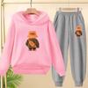 Suit Hoodie, "Baby Boy", Suitable for Boys and Girls Aged 3 to 12. Its Features Are Pink, White and Blue Tops and Trousers