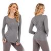 Women's Quick Dry Long Sleeve Yoga & Running Top - Round Neck, Sweat-Wicking, Fitness T-Shirt