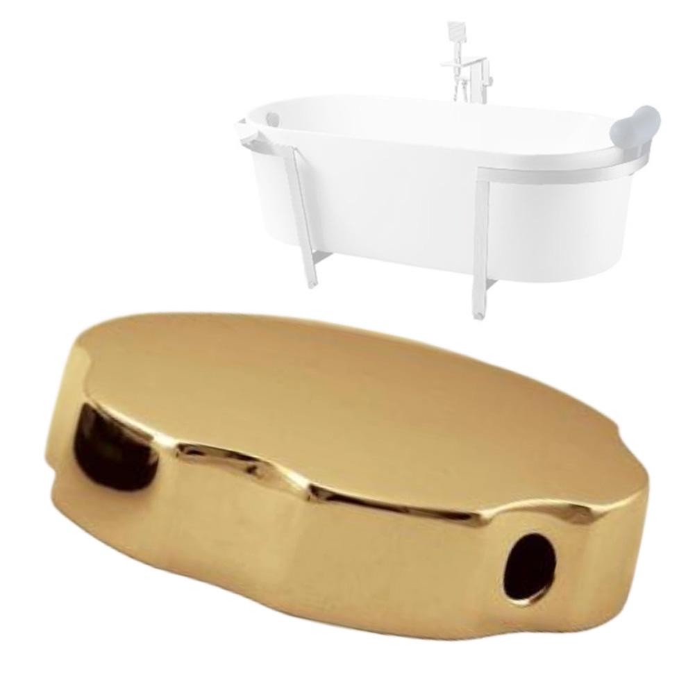 1pc Bathtub Rotating Knob Brass Brushed Gold Overflow Prevention Bath Control Knob Diameter 74mm Bathroom Accessories