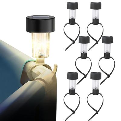 6Pcs Pool Enclosure Lighting Decor Warm Light Swimming Night Light Outdoor Pool Fence Decor Lamp for Framed Above Ground Pools