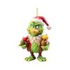 1/4Pcs Christmas Tree Decoration Cartoon Green Elf Hanging Ornaments Acrylic Flat Pendant Xmas Tree Accessories for Holiday Home Car Decor