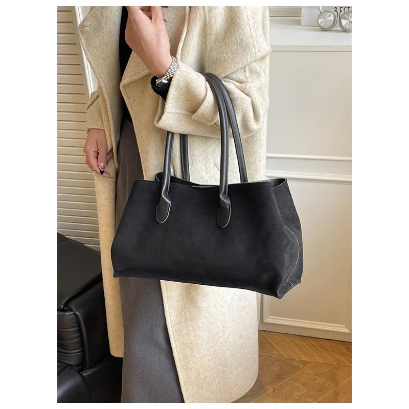Women Large Capacity Suede Tote Bag Daily Casual Shoulder Underarm Handbag