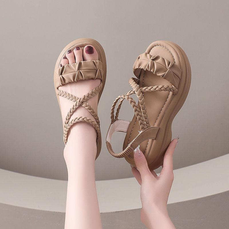 

Женская обувь в римском стиле, пляжная платформа, уличные женские сандалии, тренд 2025, высококачественная обувь, летняя распродажа лучшей обуви 40