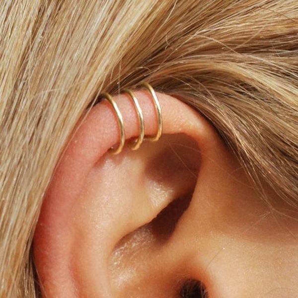 5Pcs/set Minimalist Double Wrap Leaf Star Cross Ear Cuff Dainty Charm No Piercing Ear Clip Fake Cartilage Earring Women Fashion Jewelry Accessories