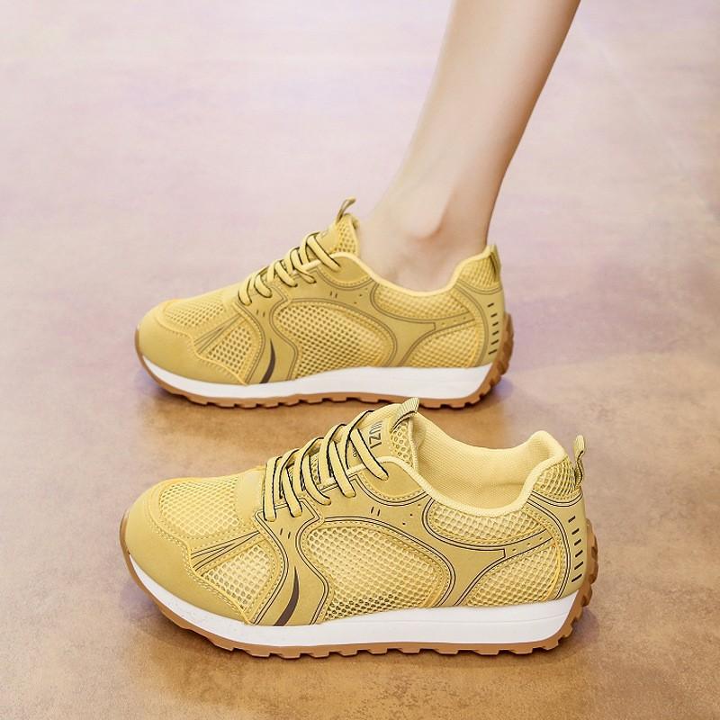Forrest Gump shoes women's 2025 new summer mesh breathable lightweight sports shoes running thin mesh shoes yellow explosion