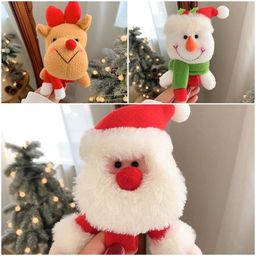 With Clap Circle Snowman Bracelet Plush Toy Santa Claus Christmas Doll Bracelet Kids Toys Present