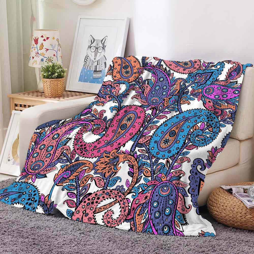 Böhmische Geometrie digital bedrucktes Polyester Schlafzimmer Samt Flanell weiche Sofabezug Decke Fleece weiche Sofabezug Decke