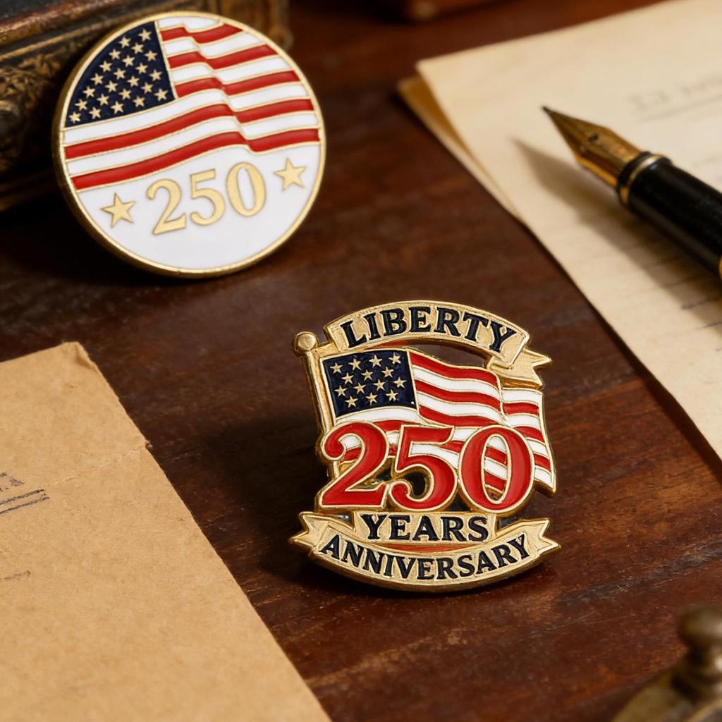 4x USA 250TH Anniversary Pins Commemorative Badges for Backpack Bag Hats