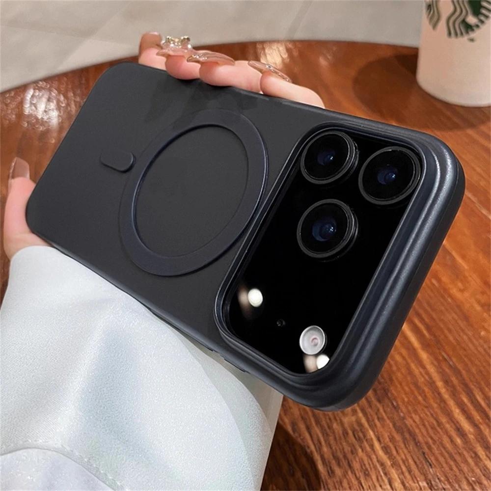 

Luxury For Magsafe Wireless Charge Matte Phone Case For iPhone 17 Air 16 15 Pro Max Plus Magnetic Soft Bumper Transparent Cover iPhone Air темно-синий