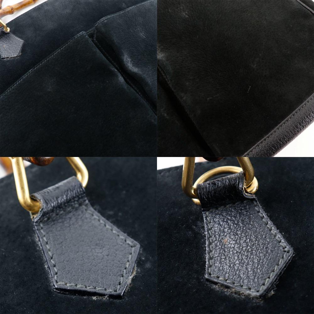 Gucci Bang Boot Tote Bag Old Gucci Black Suede Women Used
