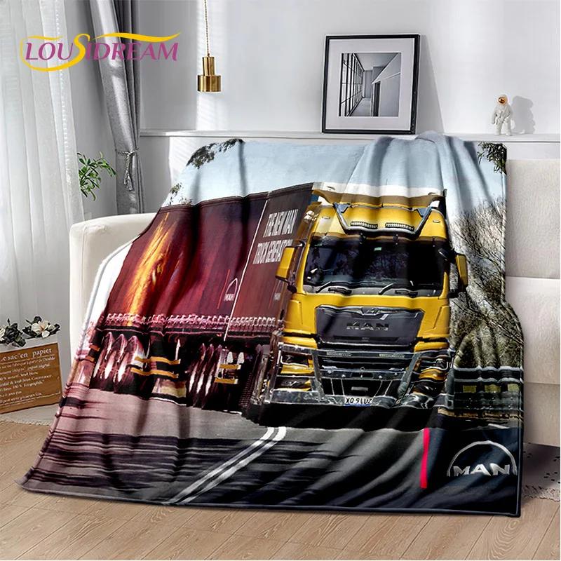 HD Man Truck Lorry 3D Printing Soft Flannel Blankets,Throw Blanket Comfortable Blanket for Picnic Beds Sofa Home Bedroom Gifts