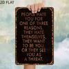 Vintage Metal Sign: 3 Reasons People Hate You, Pre-Drilled, Wall Decor for Kitchen Home Office