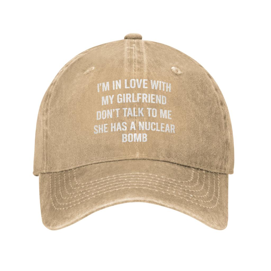 Im In Love with My Girlfriend Dont Talk To Me Unisex Unstructured Baseball Caps Distressed Cotton Hats Adjustable Headwear