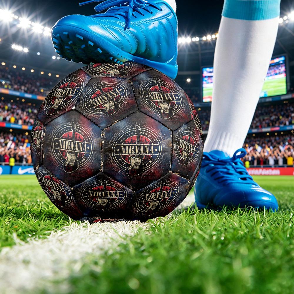 Nirvana Print Standard Size 5 Soccer Ball Durable Shock?Absorbing Ball For Training Match Outdoor Play