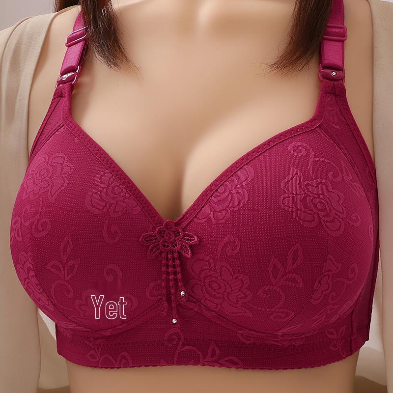 Plus Size Jacquard Bra: Comfortable Lift with Side Support, No Underwire, Beautiful Back Design