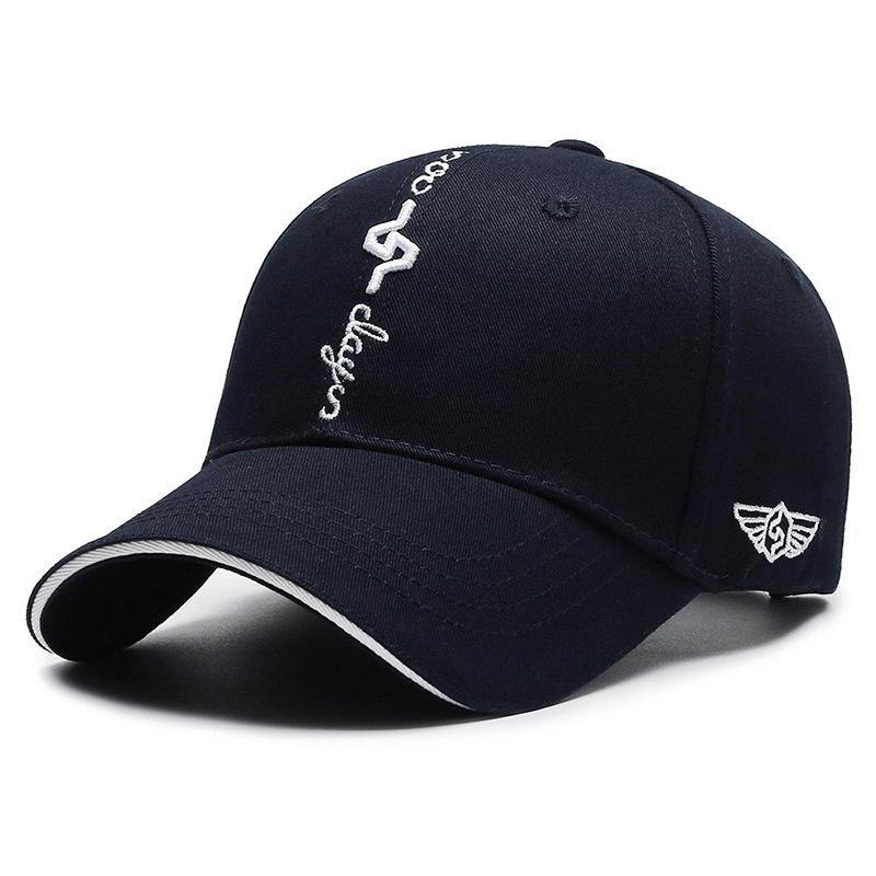 Trendy Cotton Duckbill Baseball Cap with Embroidered Letter Design for All Seasons
