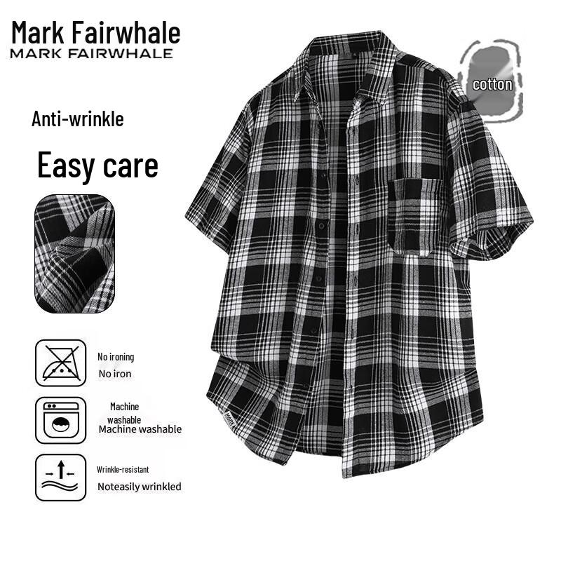 Mark Fairwhale Men s Summer Casual Short Sleeve Shirt M