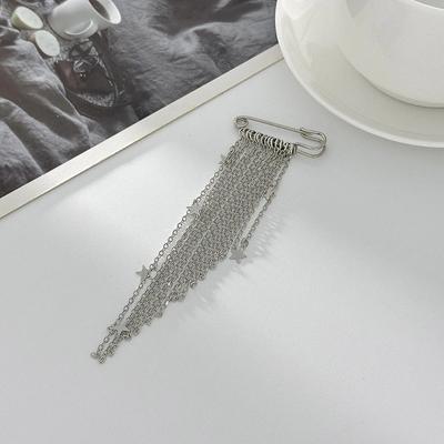 Temperament Geometric Tassel Chain Brooch Clothes Ornaments Irregular Love Pendant Pin Ins Pants Clip Star Tassel Brooches Gifts