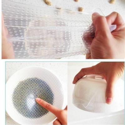 Lids Food Wrap Clear Reusable Silicone Wraps Seal Cover Stretch Fresh Keeping Kitchen Tools